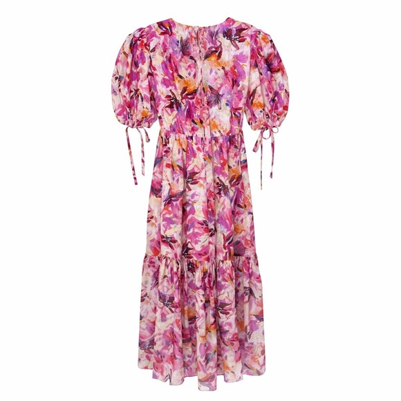 Ulla Johnson Dresses & Skirts - NEW Ulla Johnson Collage Dress Women 4 Azalea Tiered Cotton Silk Midi SOLD OUT!